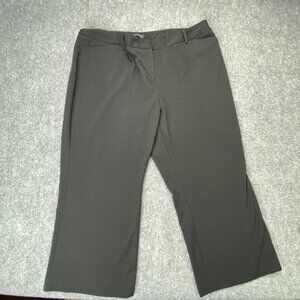 Lane Bryant Dress Pants Women 24P Black Wide Leg Stretch‎ Office Minimalist Work